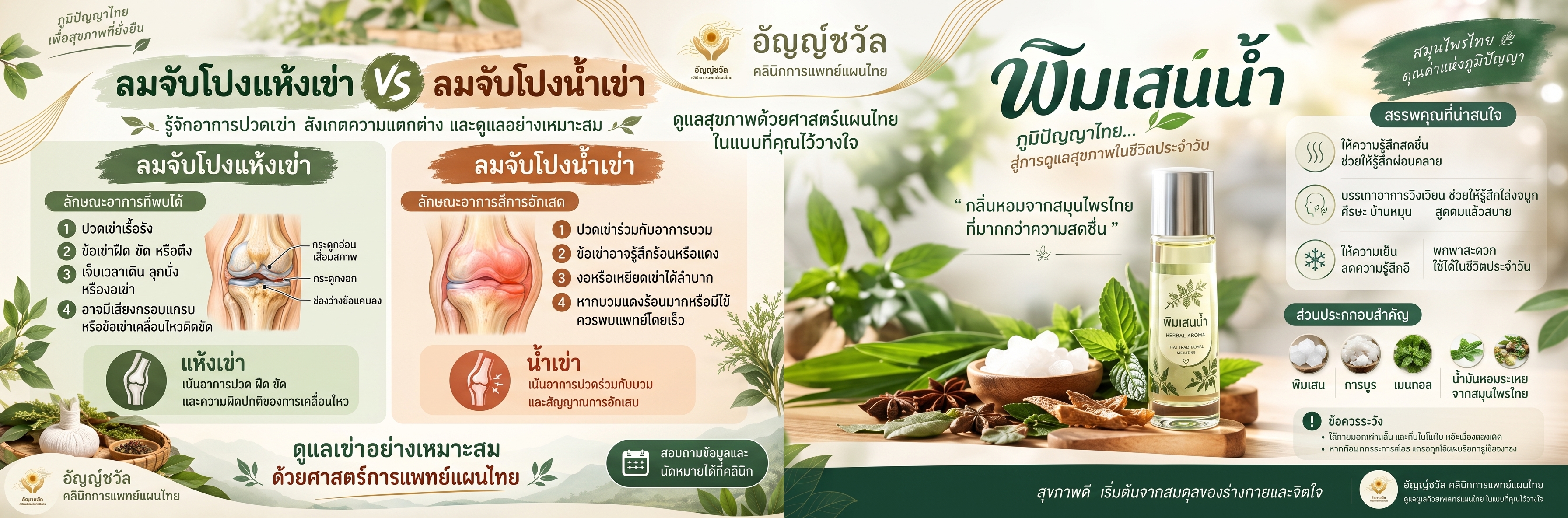 แบนเนอร์โปรโมชันอัญญ์ชวัล คลินิกการแพทย์แผนไทย